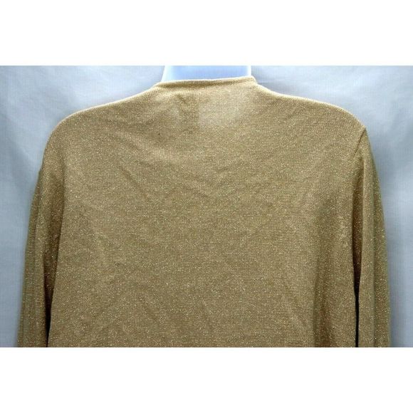 Talbots Cardigan Gold Silk/Angora Blend Metallic Thread Women's Sz 16 NWT - Picture 8 of 11